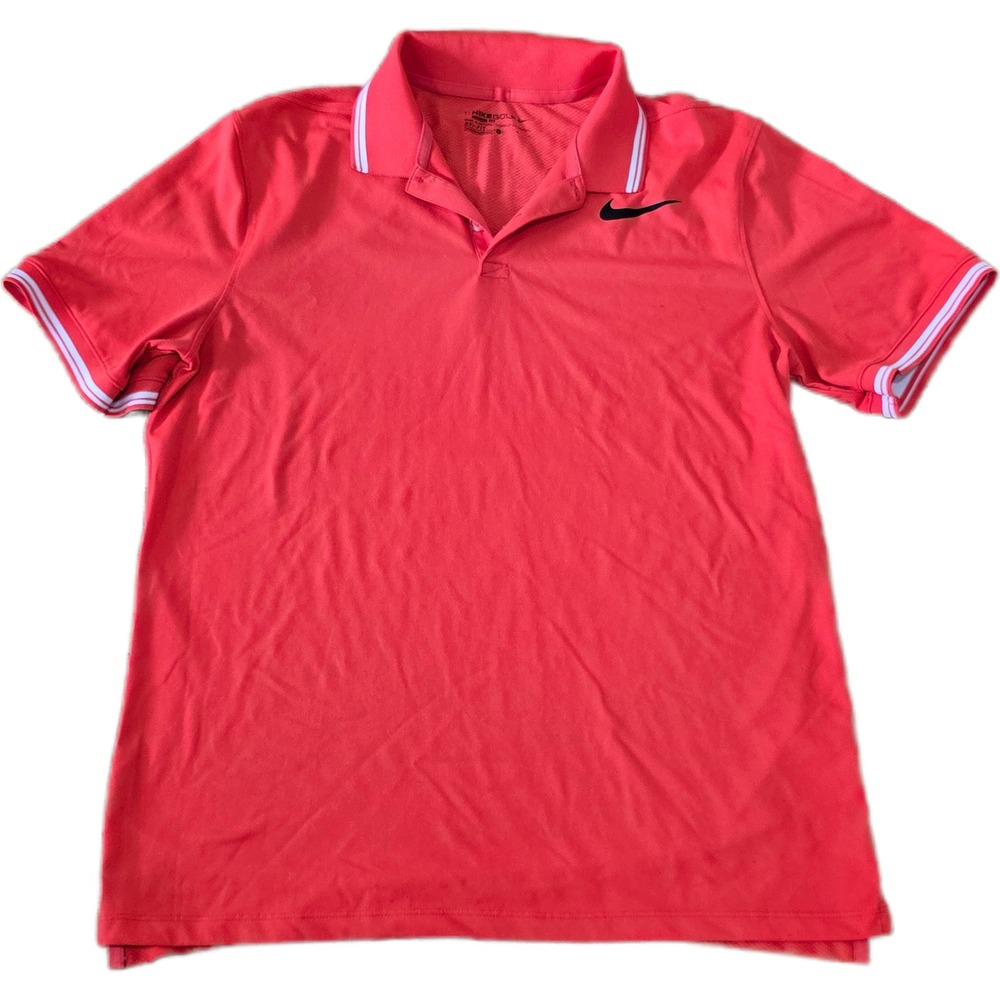 Nike Golf Modern Fit Dri-FIT Polo Shirt Mens Large Red Short Sleeve Swoosh Logo